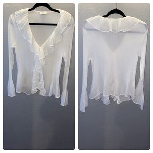 Cream Ruffled Blouse